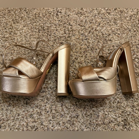Aquazzura Olie 140 Platform Heeled sandals size 37 light copper - read desc - Picture 3 of 7